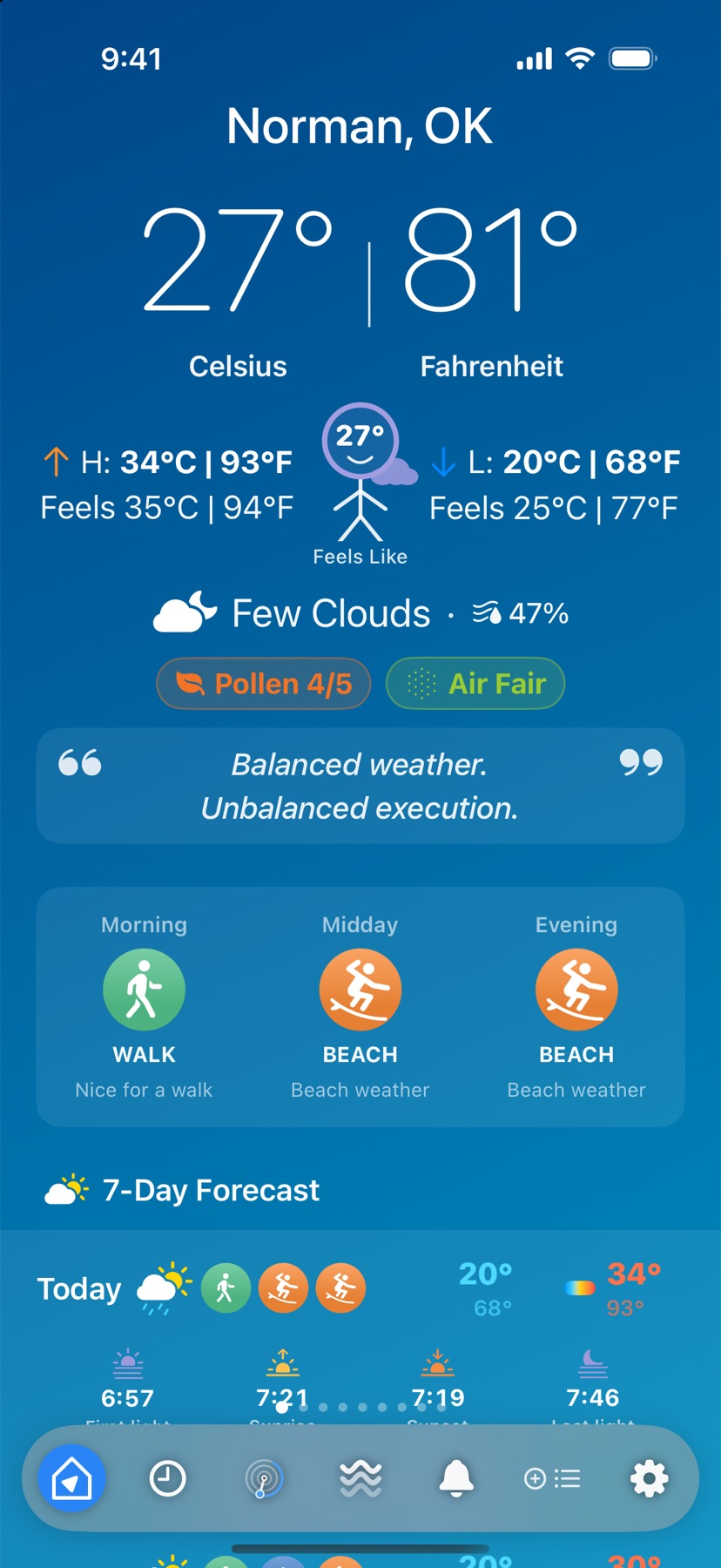 -40 screenshot: Conditions (°C)