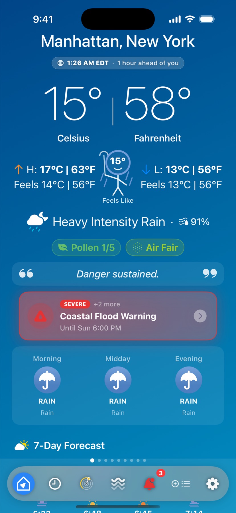 -40 screenshot: Weather alerts