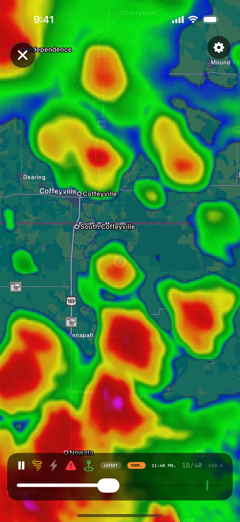 -40 screenshot: Radar (dark)