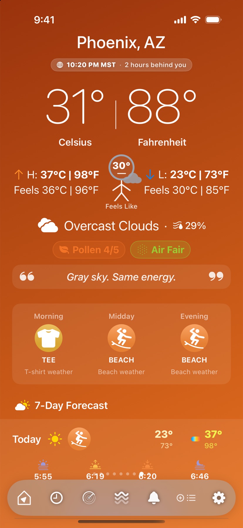 -40 screenshot: Theme: Sunset