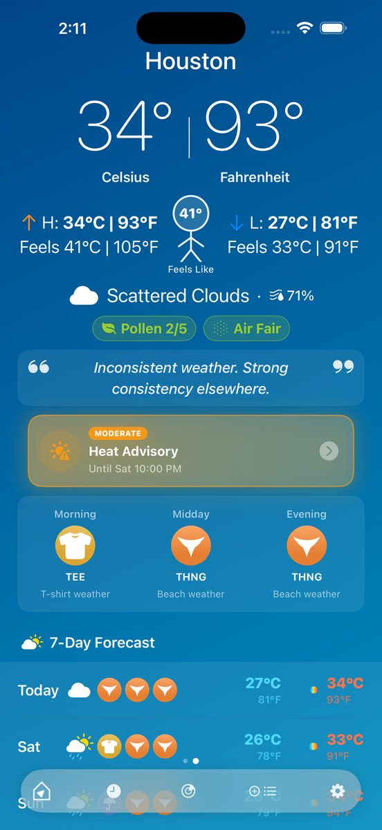 -40 screenshot: Conditions (°C)