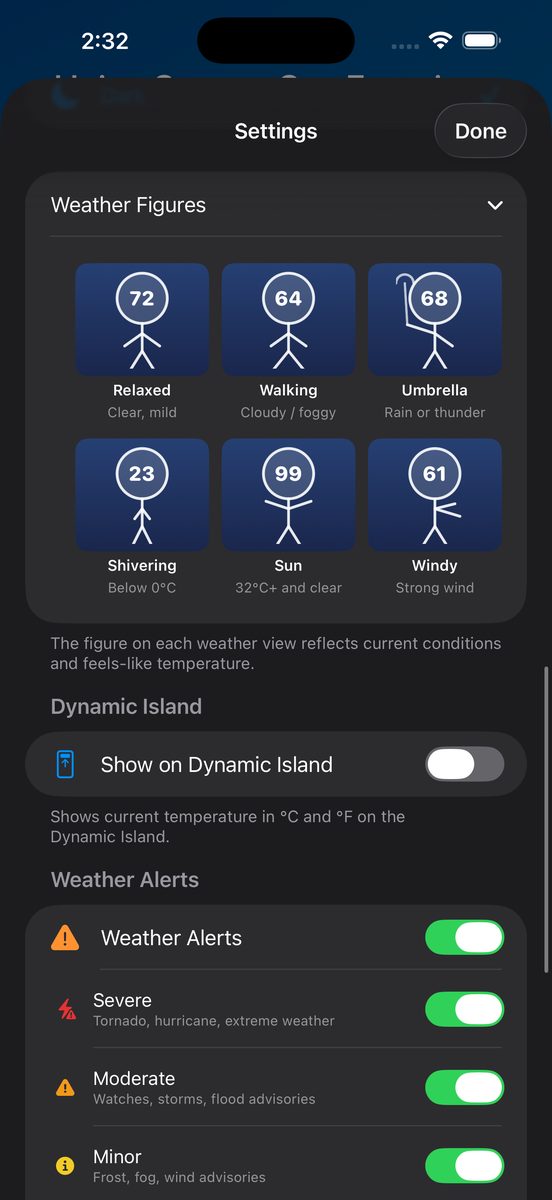 -40 screenshot: Weather figures