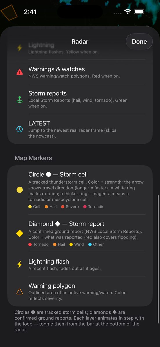 -40 screenshot: Radar markers